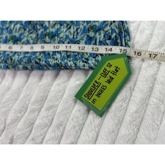 Halogen Pleated Side Tie Wrap Top Womens XL Blue Floral Lightweight - Picture 5 of 8